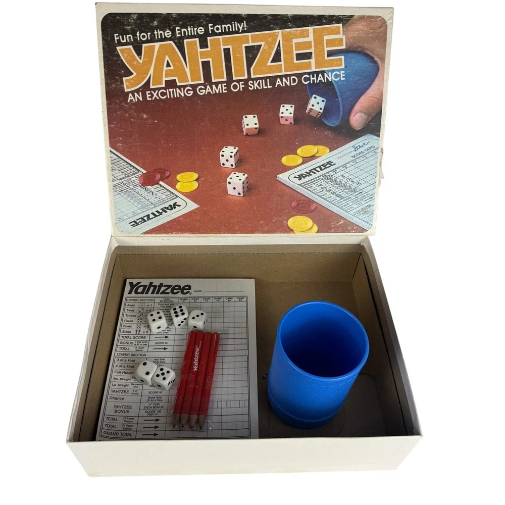 Vintage 1980 Yahtzee Milton Bradley E950 Dice Game Original Box Made USA